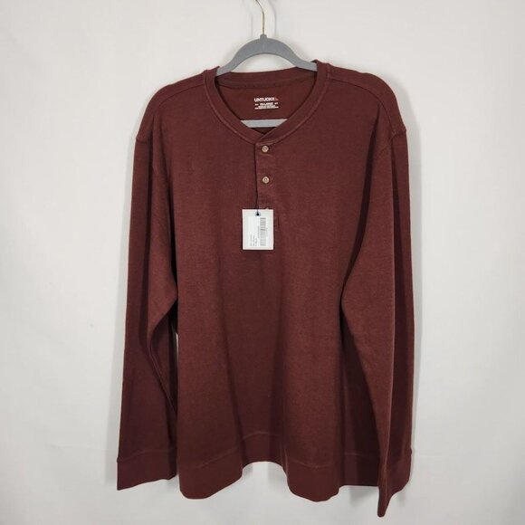 NWT UntuckIt Veneroso Heavyweight Henley‎ in Chestnut Size XXL - Picture 3 of 8